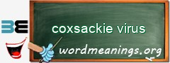 WordMeaning blackboard for coxsackie virus